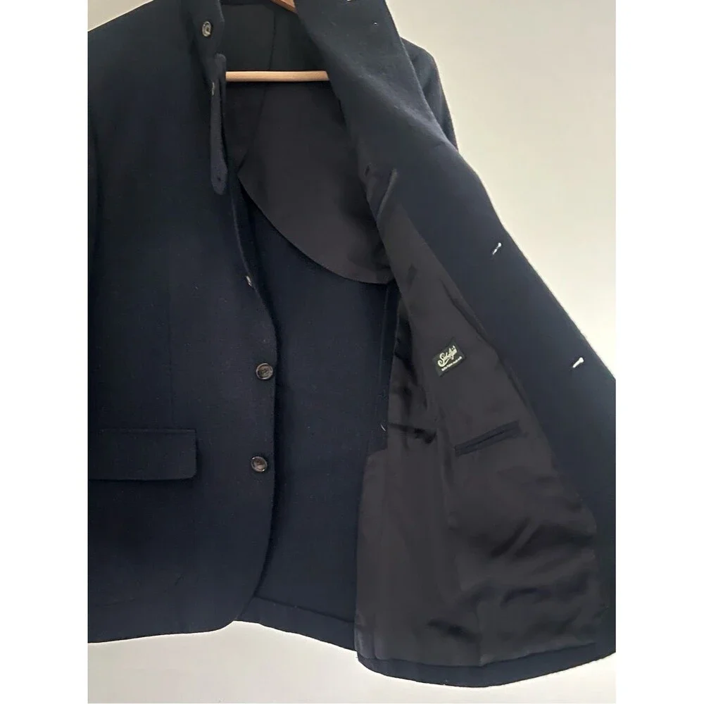 J.Crew Ludlow Subalpino Italy Wool Cotton Blazer Size 36S Blue Sport Coat